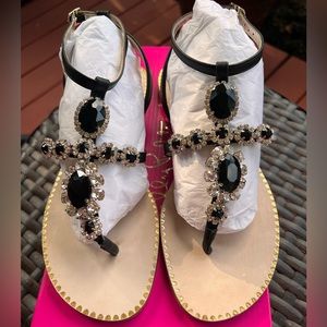 LILLY PULITZER KATIE SANDALS IN ONYX COLOR SIZE 7